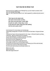thumbnail of Don’t Give Me the Whole Truth – Olav Hauge